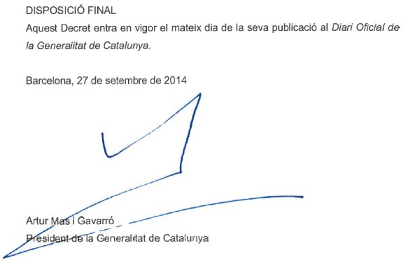 Decret 129-2014, de 27 de setembre, de convocatòria de la consulta popular no referendària sobre el futur polític de Catalunya