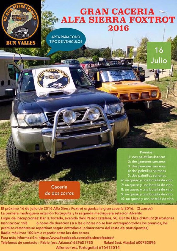 Cacera de la guilla "Alfa Sierra Foxtrot" 2016